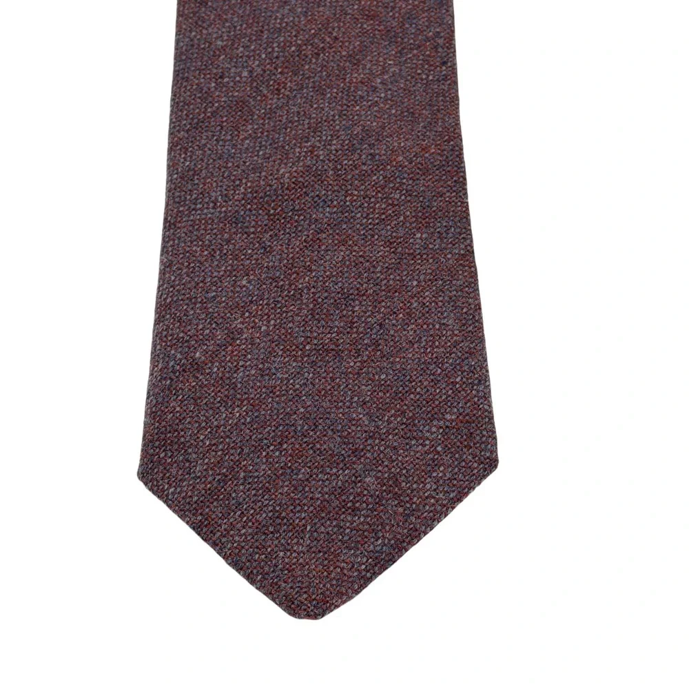 G. Galvani Mens 100% Lambswool Tie‎ Scotland Made Burgundy Marled Textured (TG2)